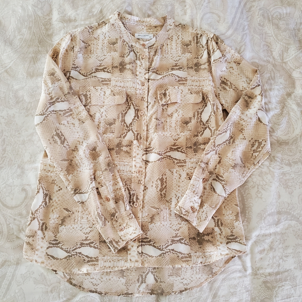 Equipment Beige Silk Blouse - Picture 4 of 6